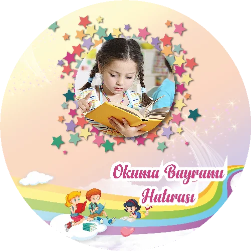 Okuma Bayramı Temalı Yuvarlak Açacak Magneti